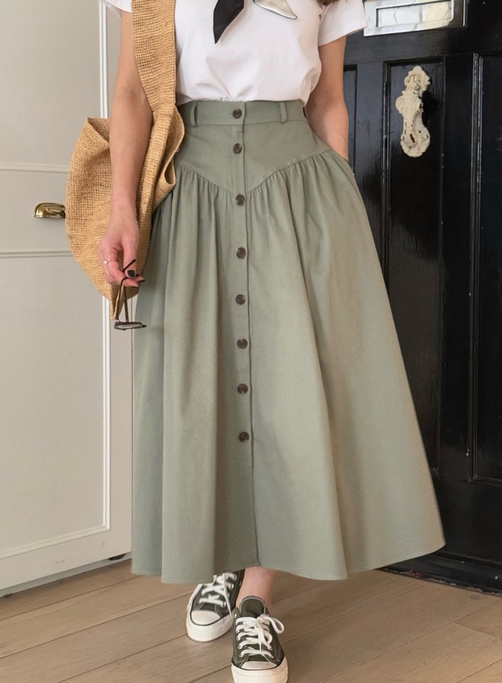 Elmu - Korean Women Fashion - #thatsdarling - To You Button Skirt - 6