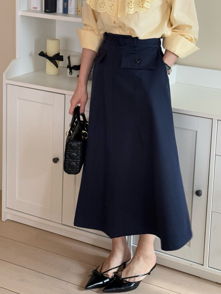 Elmu - Korean Women Fashion - #vintagekidsstyle - Pepper Belt Skirt - 2