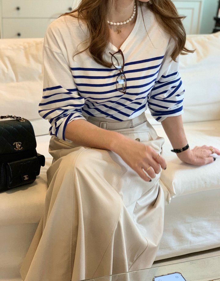 Elmu - Korean Women Fashion - #womensfashion - Senne Stripe Tee - 10