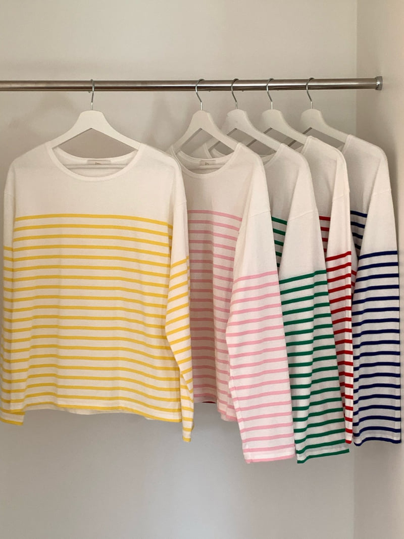 Elmu - Korean Women Fashion - #womensfashion - Senne Stripe Tee - 12