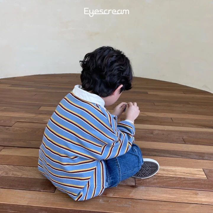 Eyescream - Korean Children Fashion - #Kfashion4kids - Collar Stripe Sweatshirts - 12
