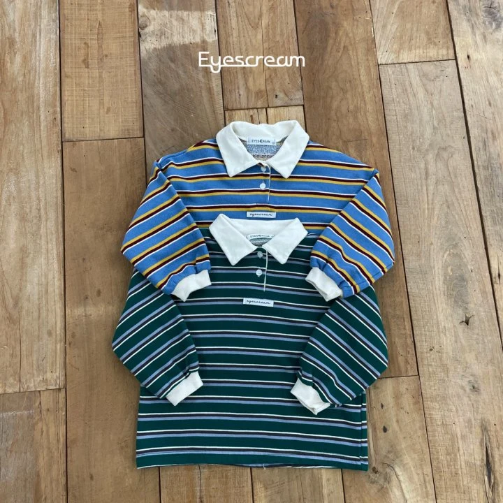 Eyescream - Korean Children Fashion - #childofig - Collar Stripe Sweatshirts - 3