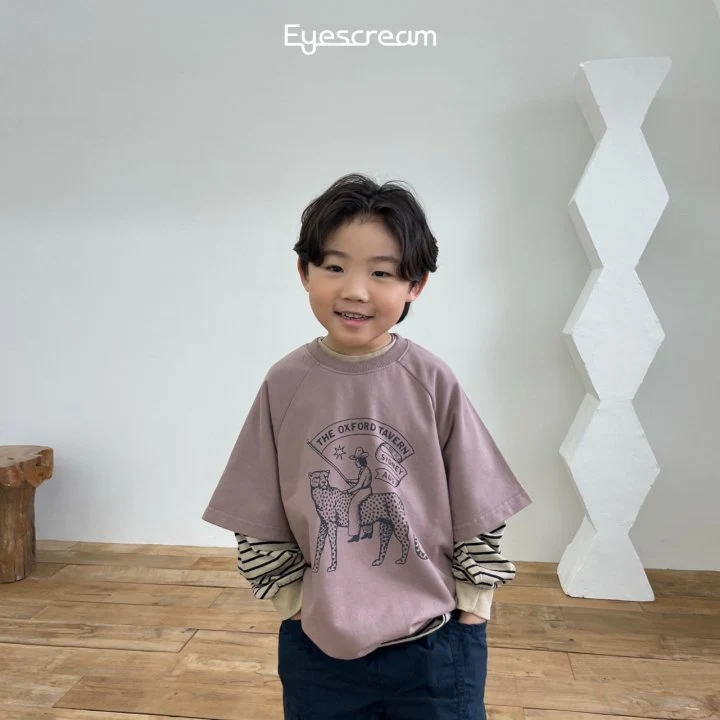 Eyescream - Korean Children Fashion - #childrensboutique - Leopard Short Sleeved Pullover - 9