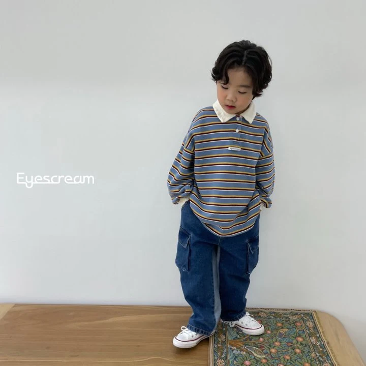 Eyescream - Korean Children Fashion - #childrensboutique - Collar Stripe Sweatshirts - 5