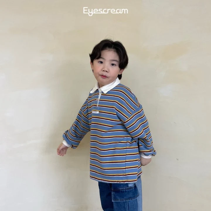 Eyescream - Korean Children Fashion - #discoveringself - Collar Stripe Sweatshirts - 7