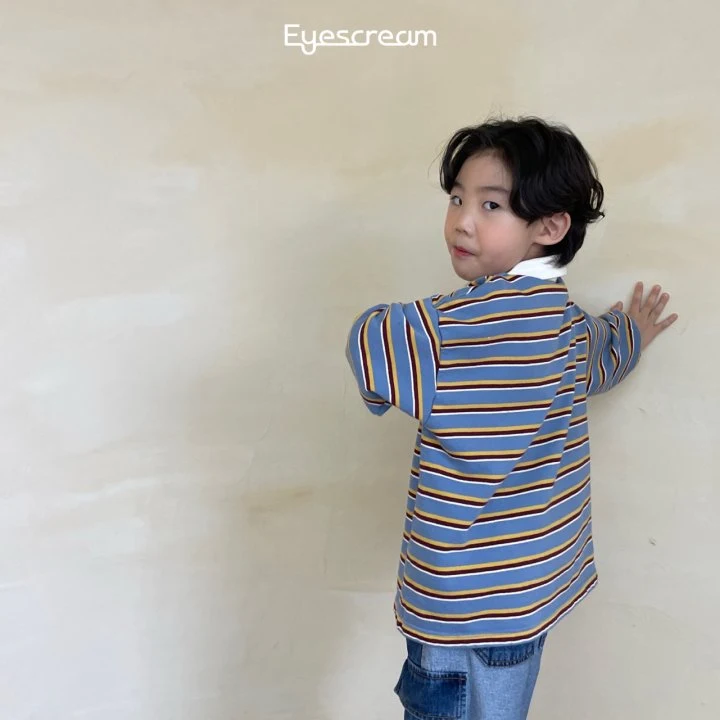 Eyescream - Korean Children Fashion - #fashionkids - Collar Stripe Sweatshirts - 8