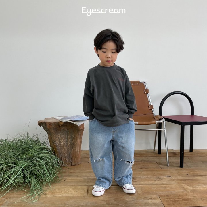 Eyescream - Korean Children Fashion - #kidsshorts - Vintage Slit Denim Pants