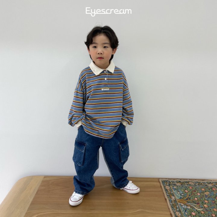 Eyescream - Korean Children Fashion - #kidsstore - Signature Cargo Denim Pants - 7