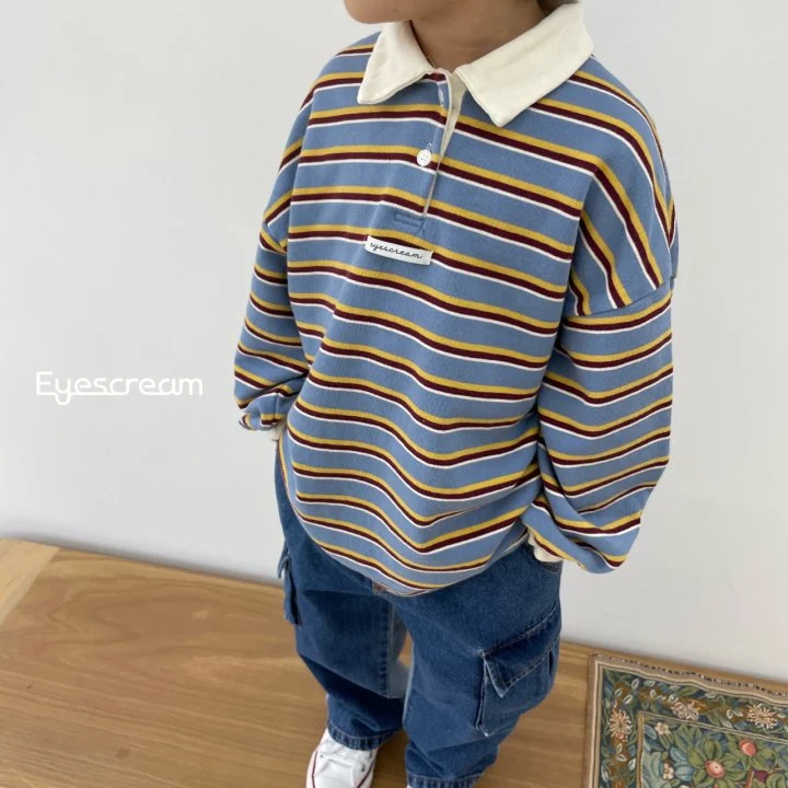 Eyescream - Korean Children Fashion - #kidsstore - Collar Stripe Sweatshirts - 10