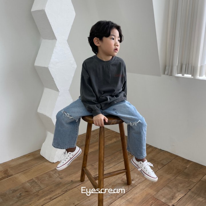 Eyescream - Korean Children Fashion - #minifashionista - Vintage Slit Denim Pants - 7