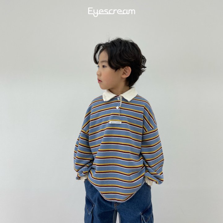 Eyescream - Korean Children Fashion - #minifashionista - Collar Stripe Sweatshirts