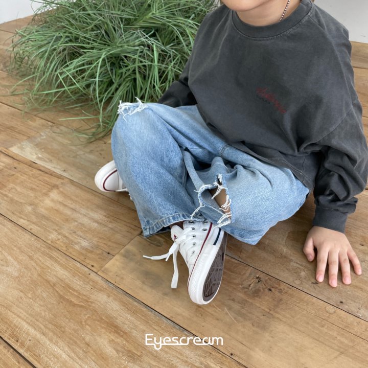 Eyescream - Korean Children Fashion - #prettylittlegirls - Vintage Slit Denim Pants - 8