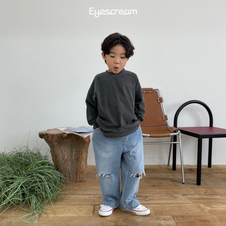 Eyescream - Korean Children Fashion - #todddlerfashion - Vintage Slit Denim Pants - 9