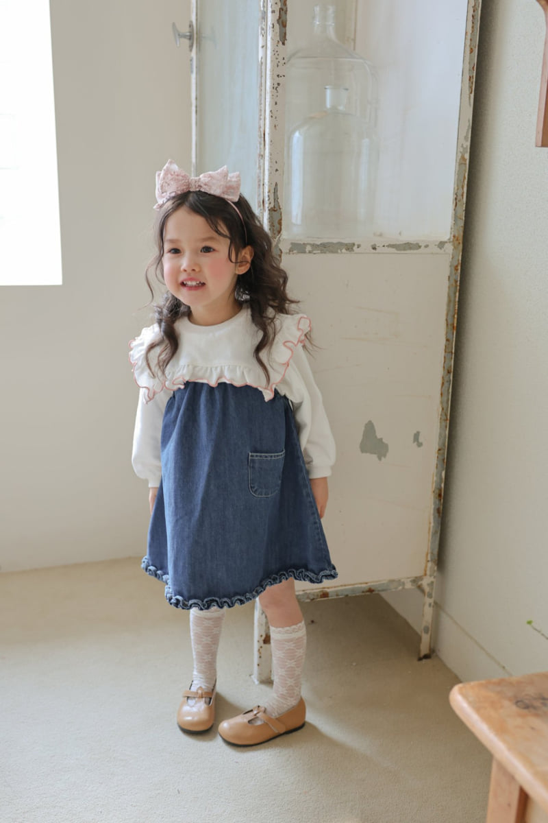 Flo - Korean Children Fashion - #childofig - Muffin Denim One-piece - 7