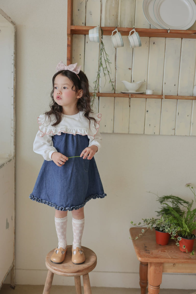 Flo - Korean Children Fashion - #childrensboutique - Muffin Denim One-piece - 8