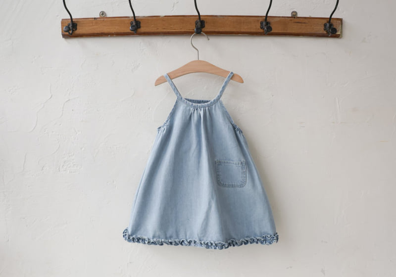 Flo - Korean Children Fashion - #minifashionista - Muffin Denim One-piece - 2