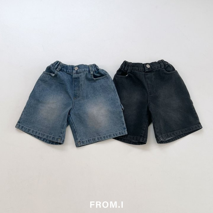 From I - Korean Children Fashion - #Kfashion4kids - Carpender Half Denim Pants - 12