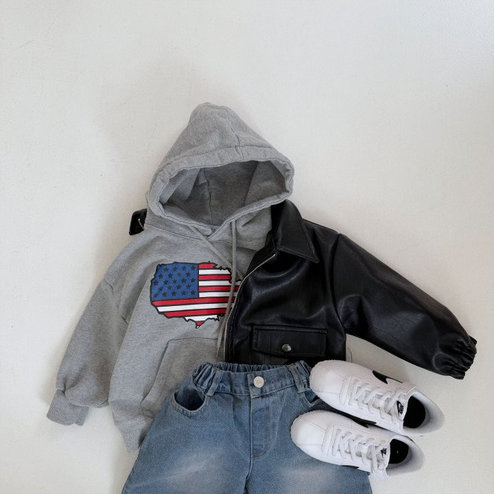 From I - Korean Children Fashion - #minifashionista - America Hoodie - 9
