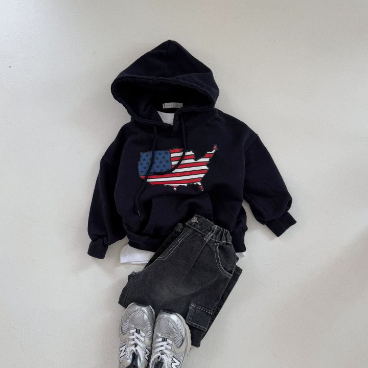 From I - Korean Children Fashion - #prettylittlegirls - America Hoodie - 10