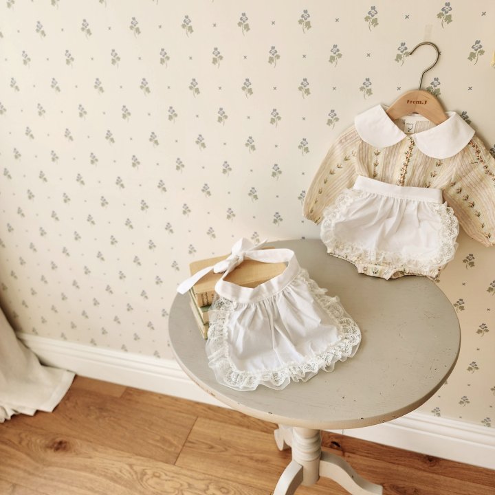 From J - Korean Baby Fashion - #babyboutique - Louis Jacquard Suit Apron Set