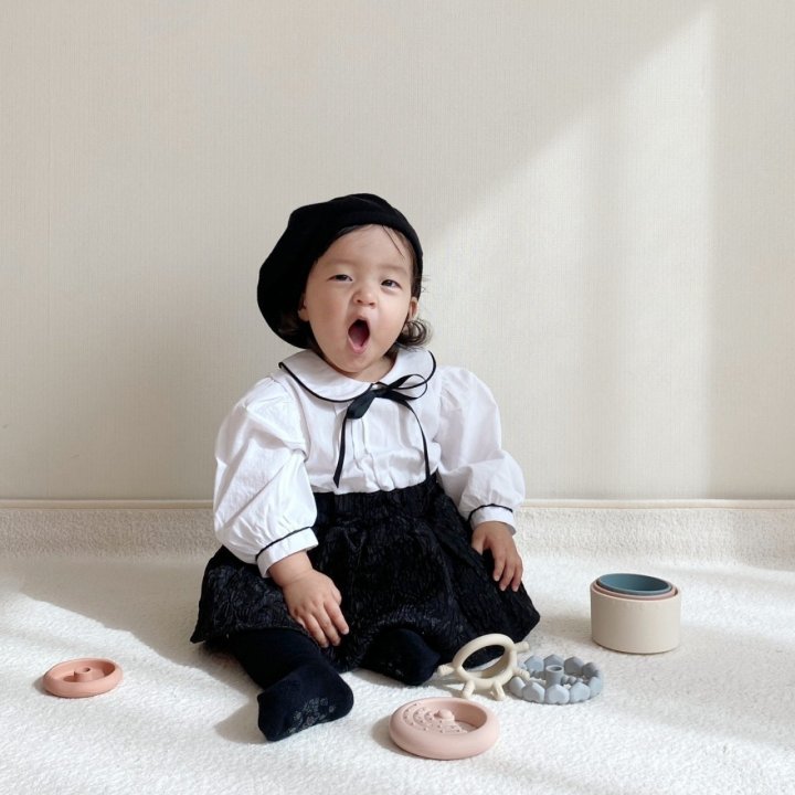 From J - Korean Baby Fashion - #babyclothing - Pin Tuck Suit Girl Ribbon Brooch Set - 9