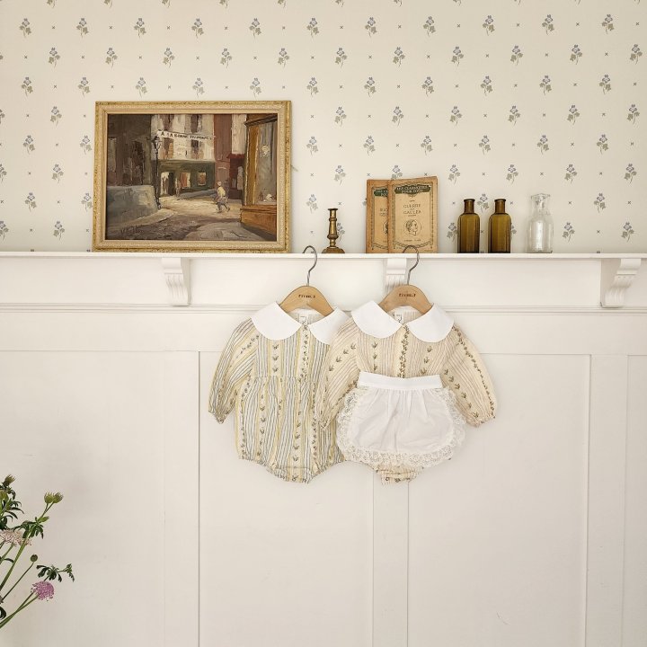 From J - Korean Baby Fashion - #babyfever - Louis Jacquard Suit Apron Set - 6