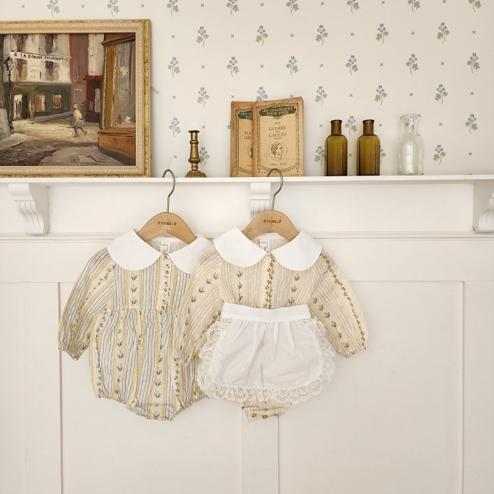 From J - Korean Baby Fashion - #babyoninstagram - Louis Jacquard Suit Apron Set - 9