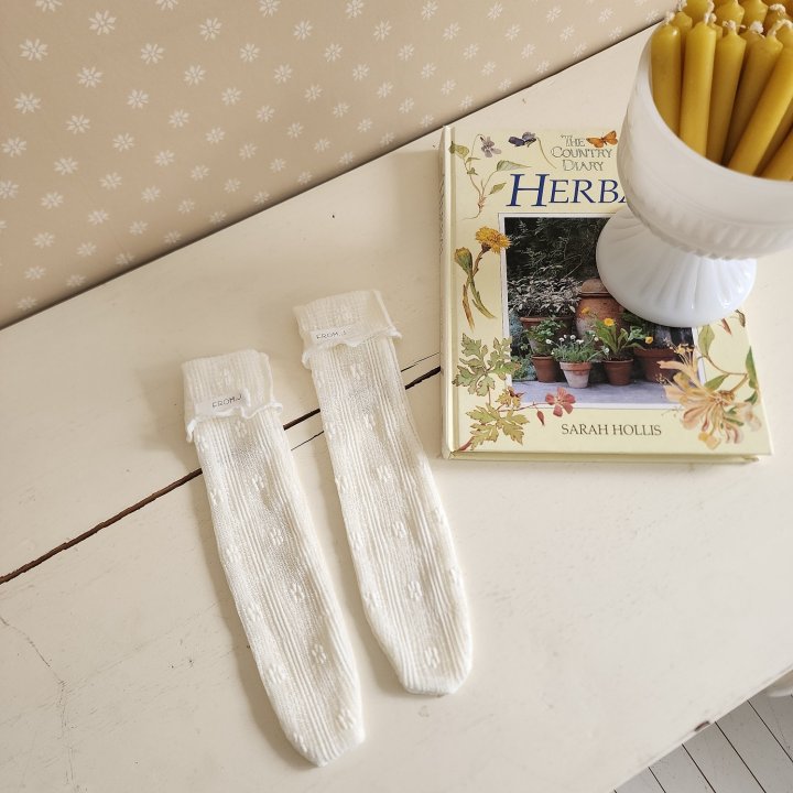 From J - Korean Baby Fashion - #babyootd - Mimi Lace Knee Socks - 2