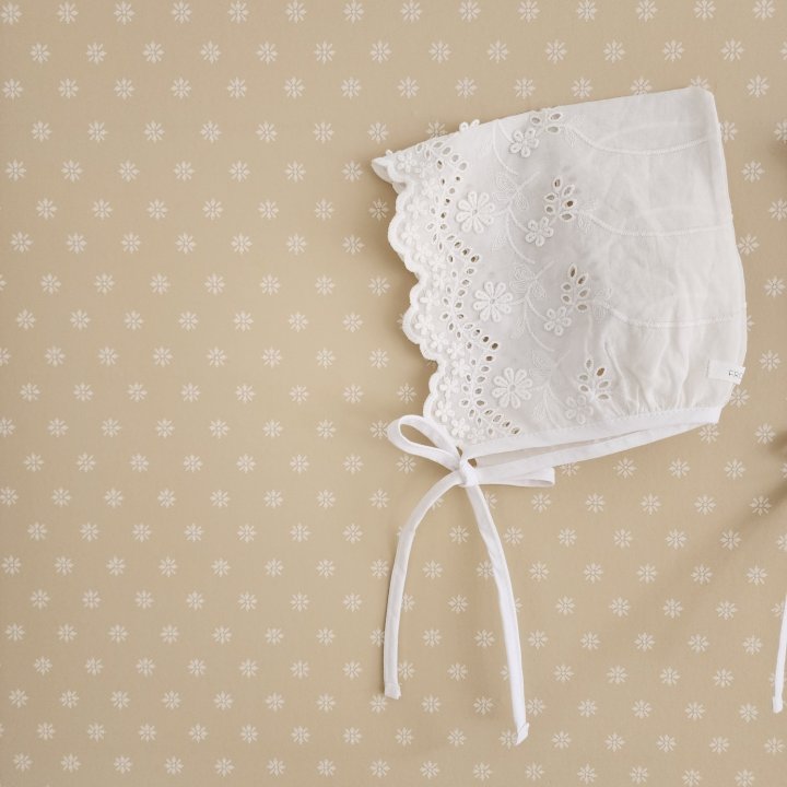 From J - Korean Baby Fashion - #babyoutfit - Cotton Lace Bonnet - 5