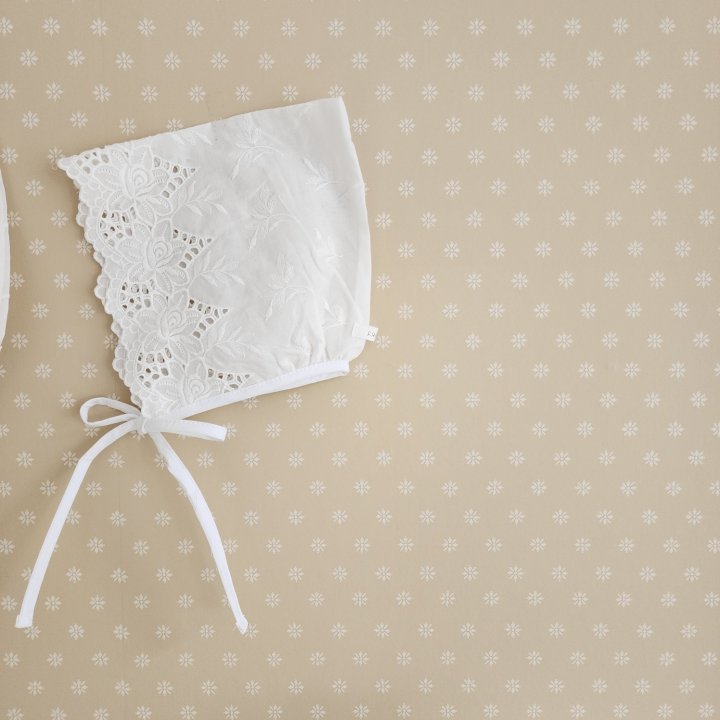 From J - Korean Baby Fashion - #babyoutfit - Cotton Lace Bonnet - 6