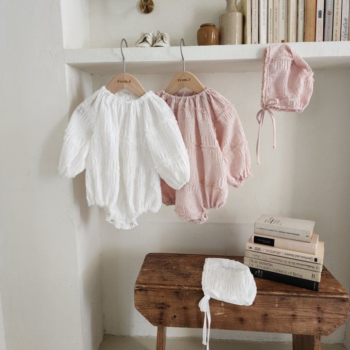 From J - Korean Baby Fashion - #babyoutfit - Maybe Bonnet Suit Set - 4