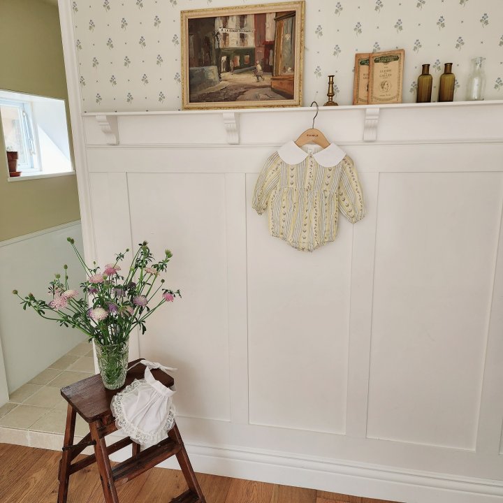 From J - Korean Baby Fashion - #babyoutfit - Louis Jacquard Suit Apron Set - 11
