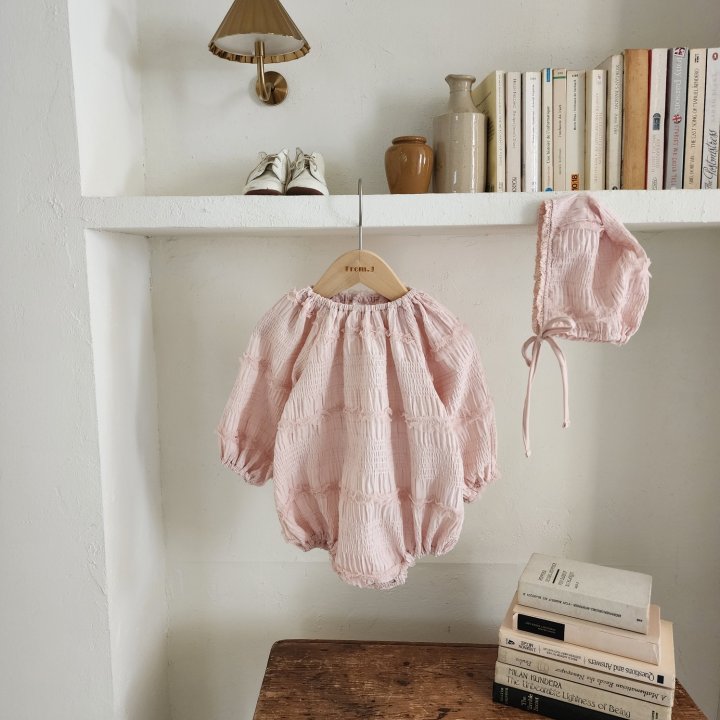 From J - Korean Baby Fashion - #babywear - Maybe Bonnet Suit Set - 5