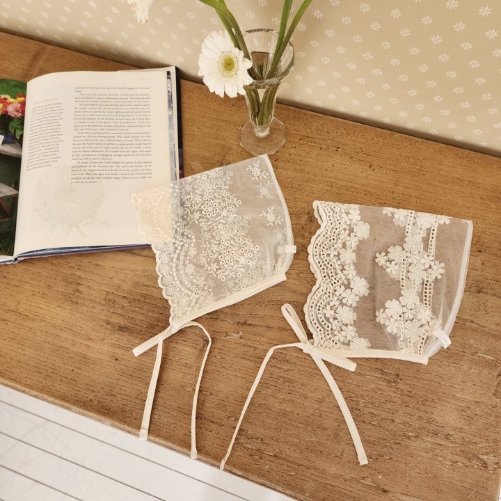 From J - Korean Baby Fashion - #onlinebabyboutique - Mesh Lace Bonnet - 7