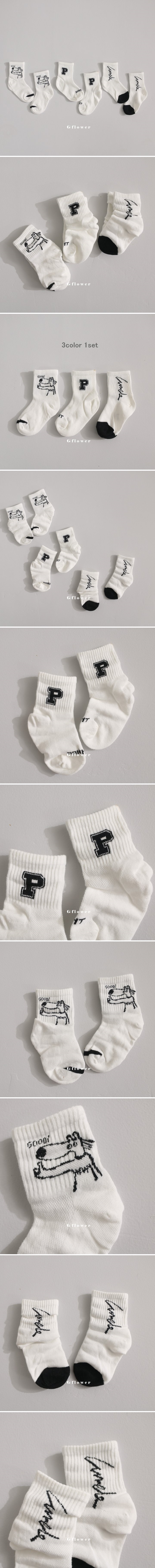 G Flower - Korean Baby Fashion - #babyfever - P Socks Set