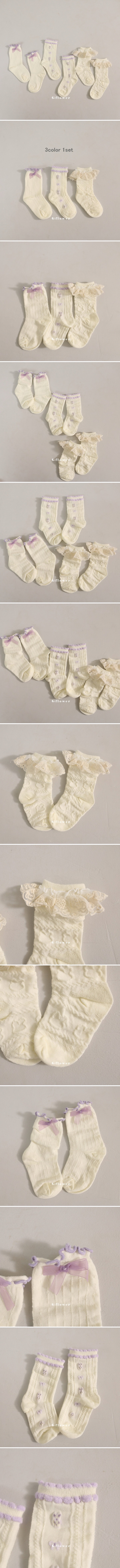 G Flower - Korean Baby Fashion - #babyootd - Jacquard Socks Set
