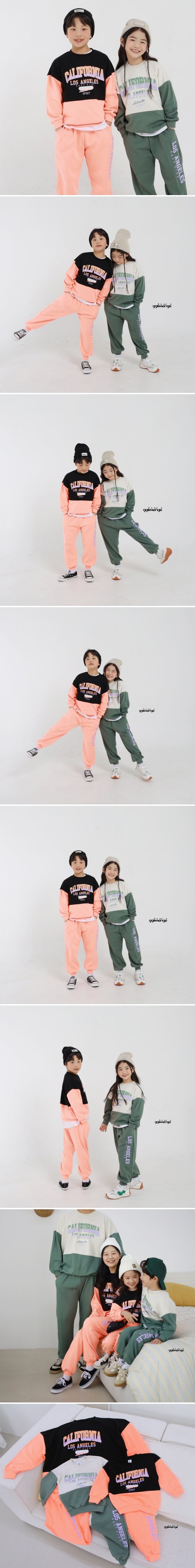 Ggomenge - Korean Children Fashion - #childofig - Two Tone Top Bottom Set with Mom