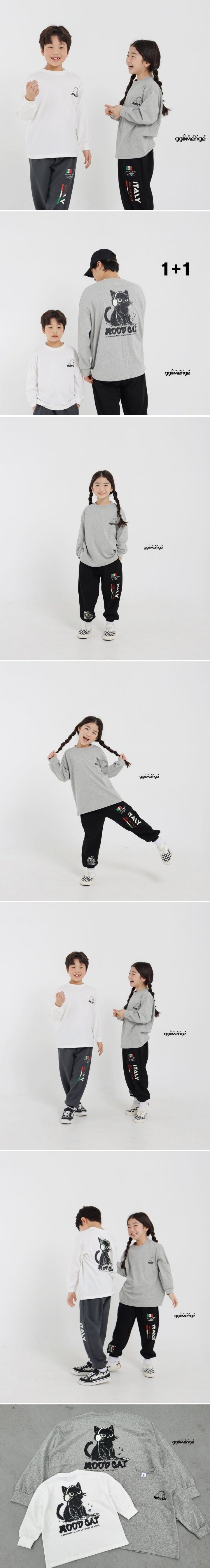 Ggomenge - Korean Children Fashion - #childrensboutique - Cats Tee 1+1 Set with Mom