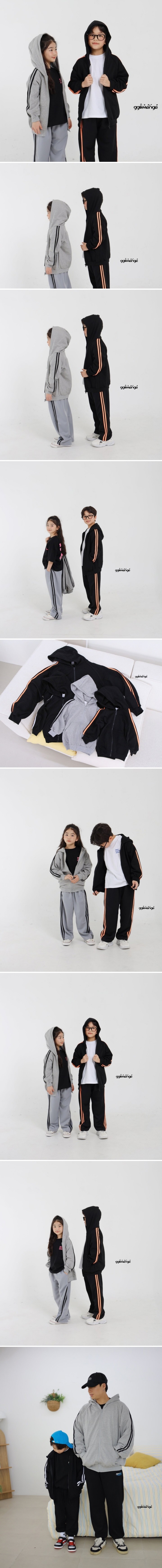 Ggomenge - Korean Children Fashion - #todddlerfashion - Two Lines Hood Zip-up Jacket with Mom