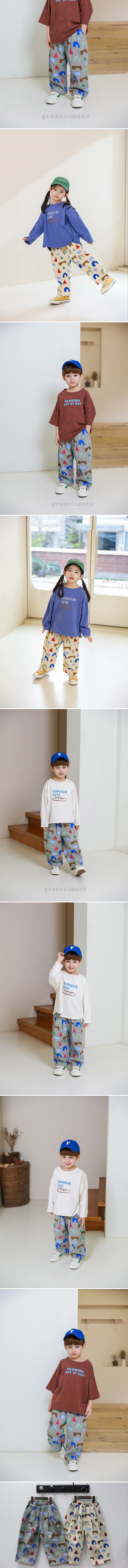 Green Tomato - Korean Children Fashion - #Kfashion4kids - Printed Pleated Pants (Junior)
