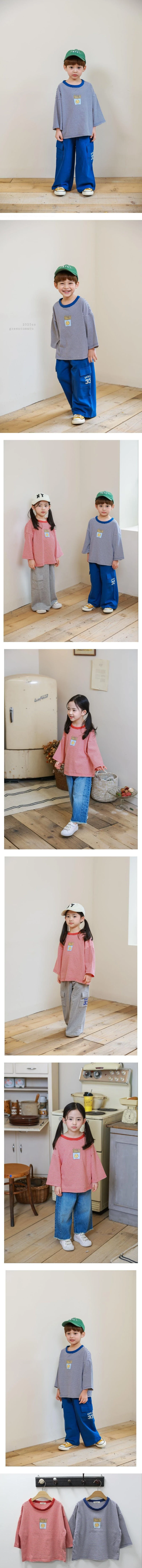 Green Tomato - Korean Children Fashion - #childofig - Stripe Potato Tee
