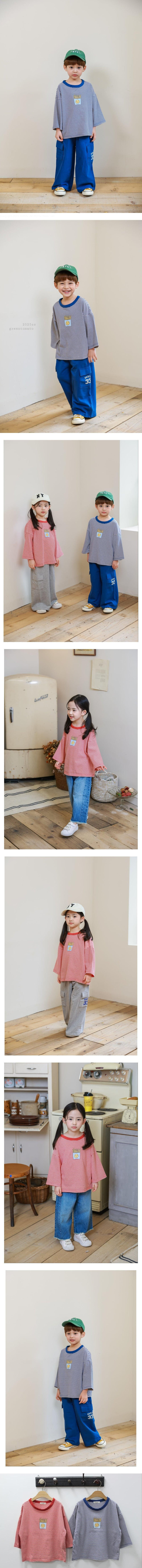 Green Tomato - Korean Children Fashion - #childofig - Stripe Potato Tee (Junior)