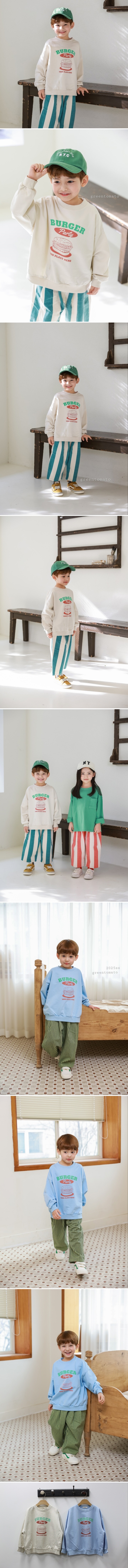 Green Tomato - Korean Children Fashion - #kidsstore - BURGER Sweatshirts (Junior)