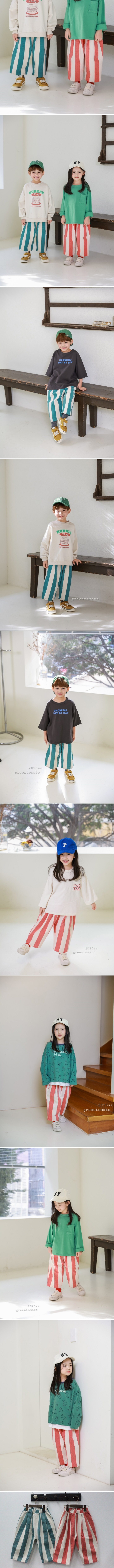 Green Tomato - Korean Children Fashion - #magicofchildhood - Big Stripe Pleated Pants (Junior)