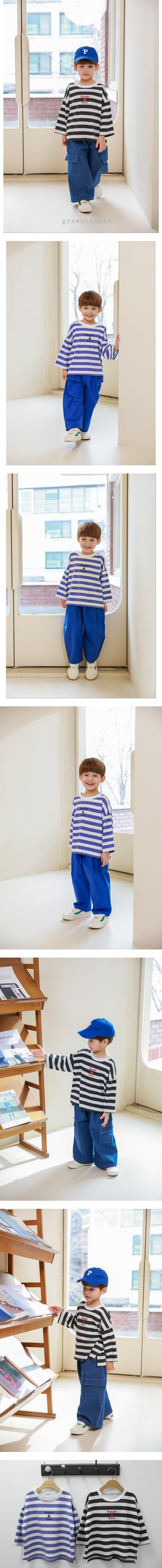 Green Tomato - Korean Children Fashion - #minifashionista - Stripe Simple Tee