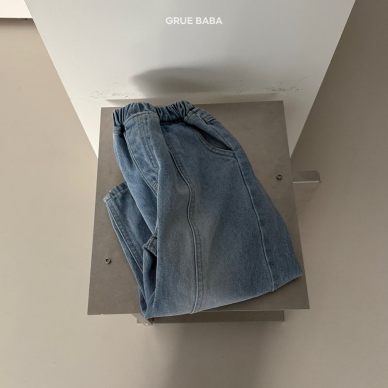 Grue Baba - Korean Children Fashion - #littlefashionista - Brown Denim Pants - 11