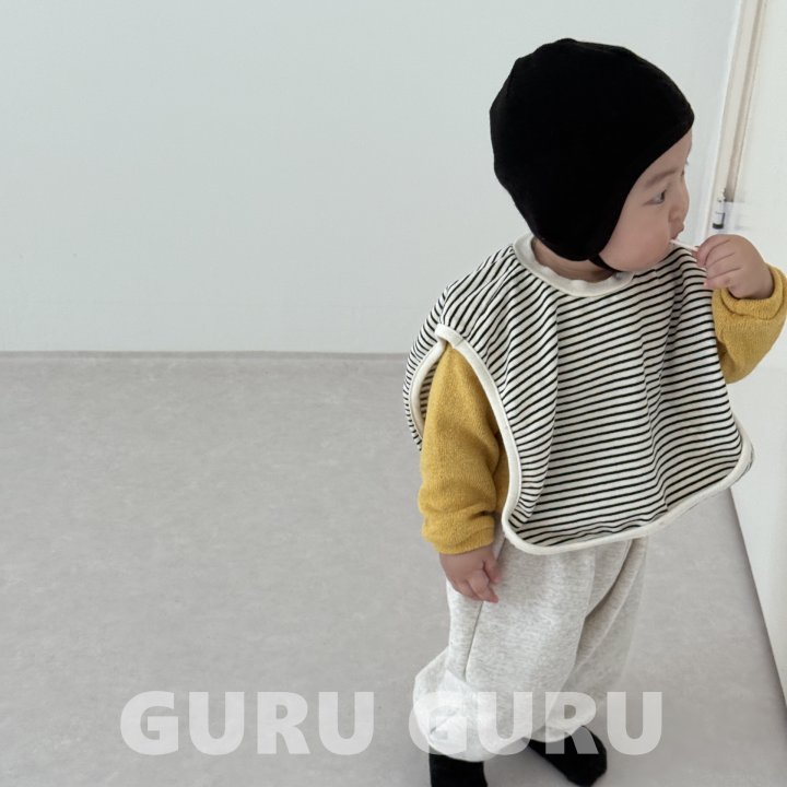 Guru Guru - Korean Baby Fashion - #babyoutfit - Stripe Bib - 4