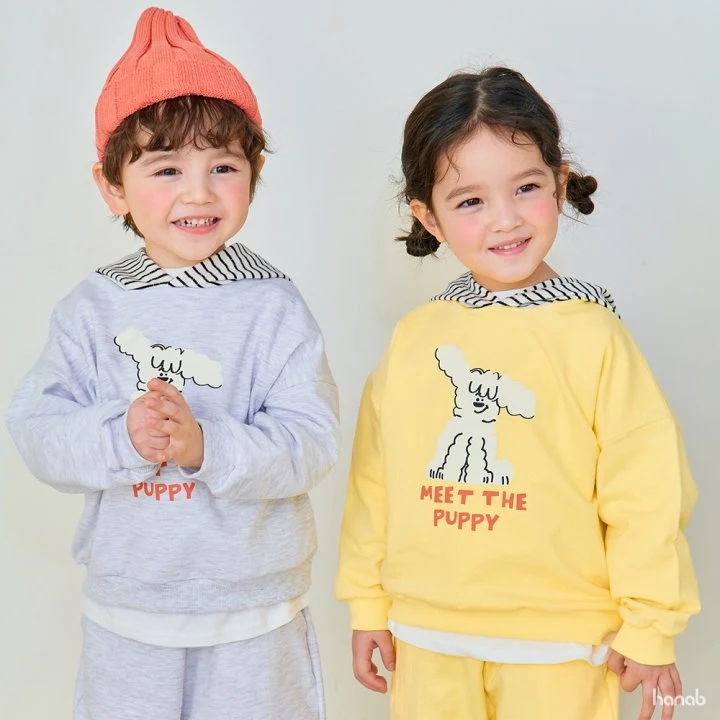Hanab - Korean Children Fashion - #kidsshorts - Stripe Puppy Hood Set - 4