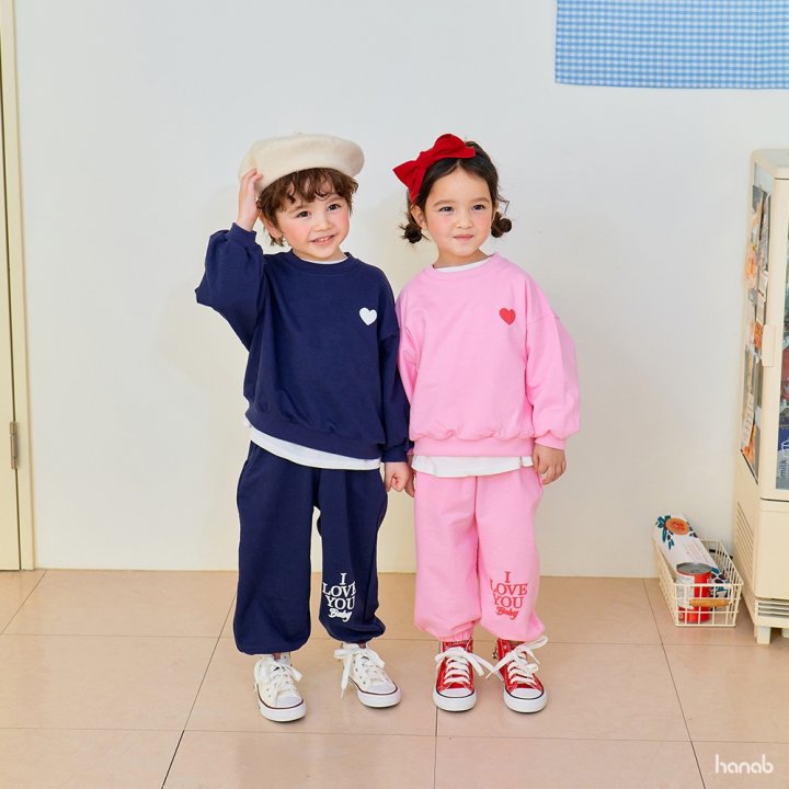 Hanab - Korean Children Fashion - #littlefashionista - I Love Bebe Set - 2