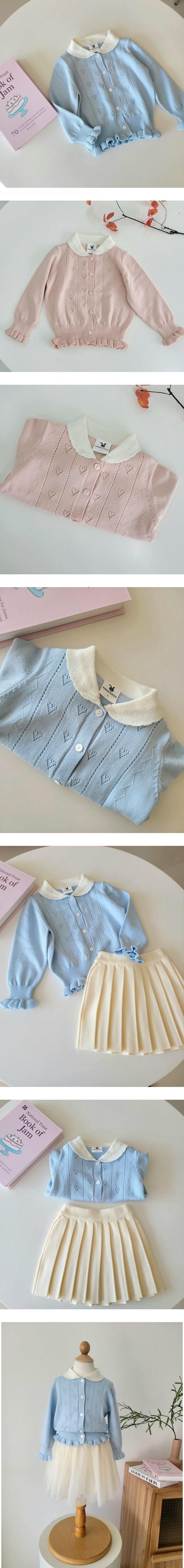 Hanacoco - Korean Children Fashion - #prettylittlegirls - Collar Heart Cardigan